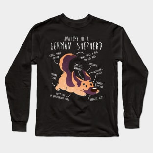 German Shepherd Dog Anatomy Long Sleeve T-Shirt